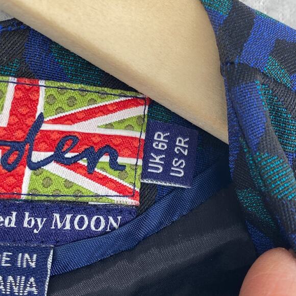 BODEN Dress 2 British Tweed by MOON Sheath Geometric Panel Sleeveless Blue - Picture 10 of 14